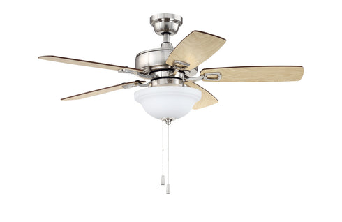 Craftmade 42 Inch Twist N Click in Brushed Polished Nickel With As Mahogany Blades Model: TCE42BNK5C1