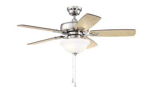 Craftmade 42 Inch Twist N Click in Brushed Polished Nickel With As Mahogany Blades Model: TCE42BNK5C1