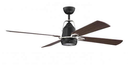 Craftmade 52 Inch Beckett in Flat Blac Brushed Polished Nickel With Grey Walnut Blades Model: BEC52FBBNK4