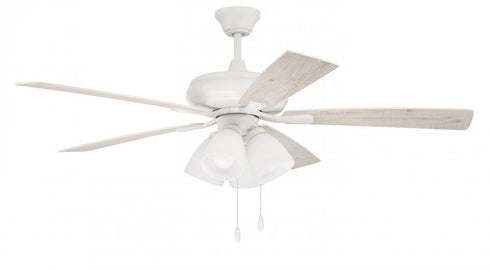 Craftmade 52 Inch Eos Frost 4 Light in Brushed Polished Nickel With Brushed Nicke Greywood Blades Model: ECF114BNK5-BNGW