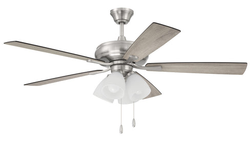 Craftmade 52 Inch Eos Frost 4 Light in Brushed Polished Nickel With Driftwoo Walnut Blades Model: ECF114BNK5-DWWLN