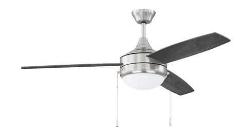 Craftmade 52 Inch Phaze 3 Inch in Brushed Polished Nickel With Brushed Nicke Greywood Textured Blades Model: PHA52BNK3-BNGW