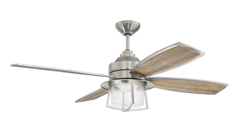 Craftmade 52 Inch Waterfront in Brushed Polished Nickel With Brushed Polished Nicke Dark Driftwood Blades Model: WAT52BNK4