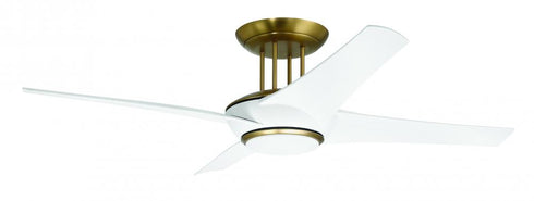 Craftmade 54 Inch Cam in Flat Blac Satin Brass With Flat Black Blades in Flat Black / Satin Brass Finish Model: CAM54FBSB4