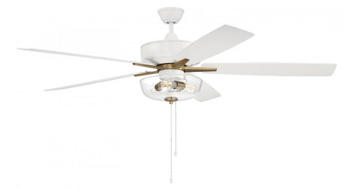 Craftmade 60 Inch Super Pro 101 Inch Whit Polished Nickel With Whit Washed Oak Blades in White / Polished Nickel Finish Model: S101WPLN5-60WWOK