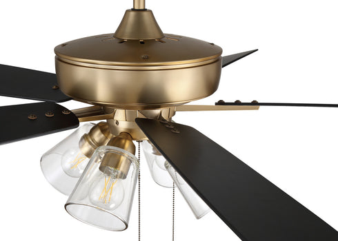 Craftmade 60 Inch Super Pro 104 Inch in Satin Brass With Black Walnu Flat Black Blades Model: S104SB5-60BWNFB