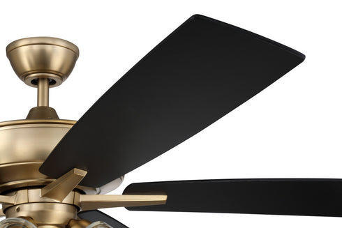 Craftmade 60 Inch Super Pro 104 Inch in Satin Brass With Black Walnu Flat Black Blades Model: S104SB5-60BWNFB