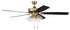 Craftmade 60 Inch Super Pro 104 Inch in Satin Brass With Black Walnu Flat Black Blades Model: S104SB5-60BWNFB