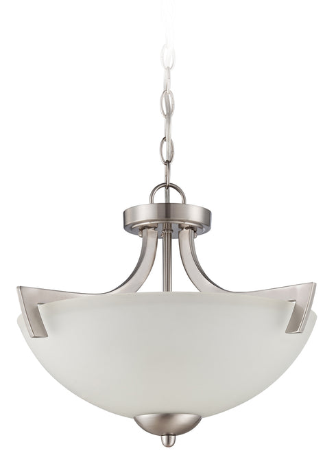 Craftmade Almeda 3 Light Semiflush Convertible in Satin Nickel Finish Model: 37753-SN