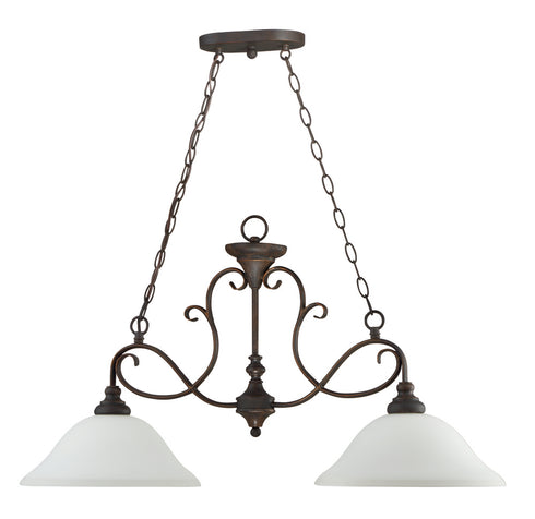 Craftmade Barrett Place 2 Light Island in Mocha Bronze Finish Model: 24232-MB-WG