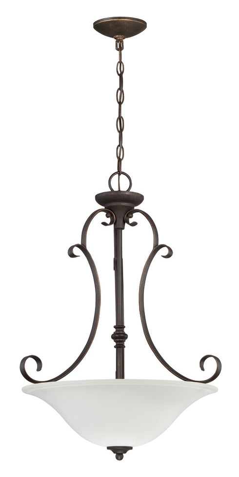 Craftmade Barrett Place 3 Light Inverted Pendant in Mocha Bronze Finish Model: 24243-MB-WG