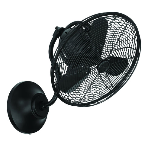 Craftmade Bellows I Hard-Wired Indoor / Outdoor 14 Inch Bellows I Hard wired Indoo Outdoor (Damp) in Flat Black With in Flat Black Blades Model: BW116FB3-HW