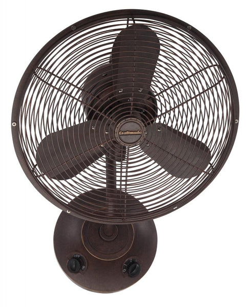 Craftmade Bellows I Indoor / Outdoor 16 Inch Wall Mount Fan Damp Rated in Aged Bronze Textured Finish Model: BW116AG3