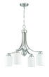 Craftmade Bolden 4 Light Chandelier in Brushed Polished Nickel (White Glass) Model: 50524-BNK-WG