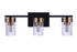 Craftmade Bond Street 3 Light Vanity in Flat Blac Satin Brass in Flat Black Satin Brass Finish Model: 11819FBSB3