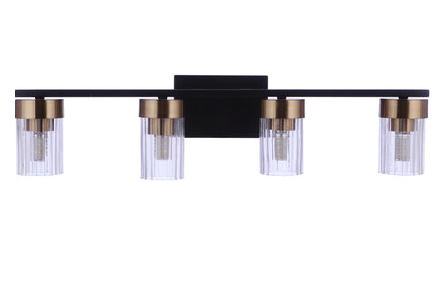 Craftmade Bond Street 3 Light Vanity in Flat Blac Satin Brass in Flat Black Satin Brass Finish Model: 11819FBSB3