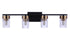 Craftmade Bond Street 3 Light Vanity in Flat Blac Satin Brass in Flat Black Satin Brass Finish Model: 11819FBSB3