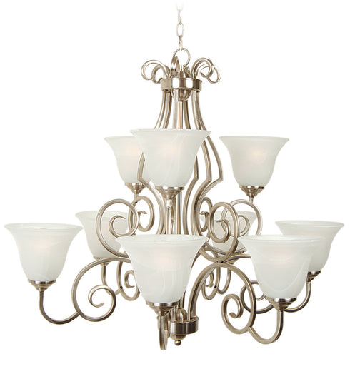 Craftmade Cecilia 9 Light Chandelier in Brushed Satin Nickel Finish Model: 7131BNK9