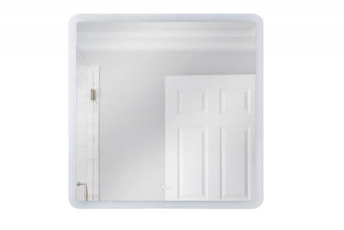 Craftmade 36 Inch x 36 Inch Sqaure LED Mirror (Chassis) in White Finish Model: MIR3601SQ-W3C