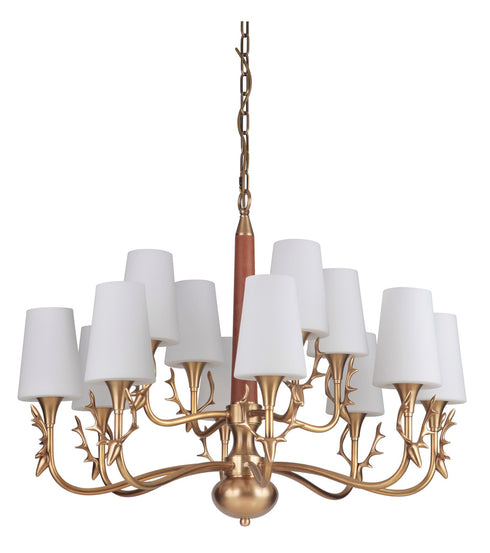 Craftmade Churchill - Gallery 12 Light Chandelier in Vintage Brass Finish Model: 48212-VB
