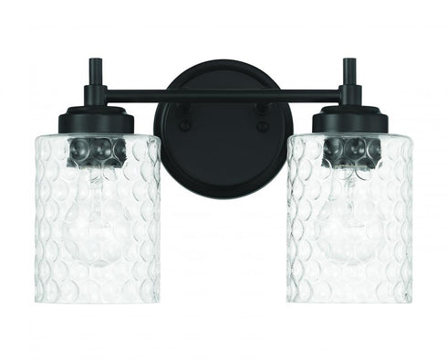 Craftmade Claire 2 Light Vanity in Flat Black Model: 60502-FB