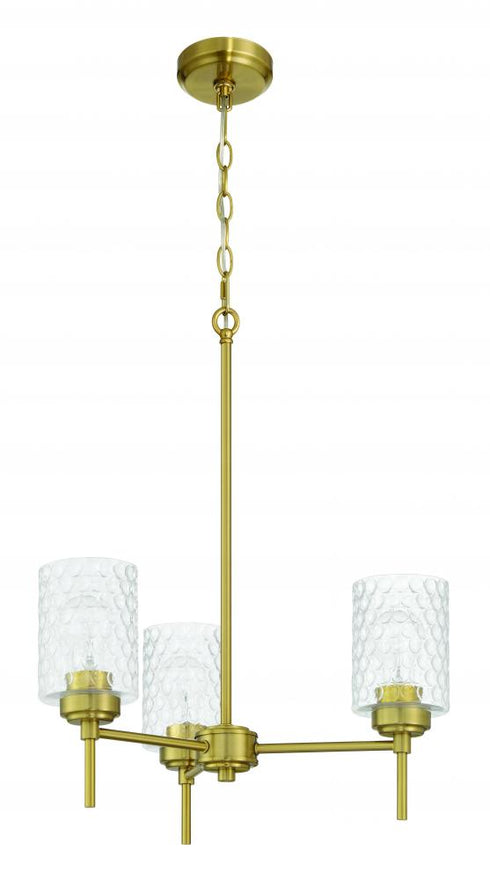 Craftmade Claire 3 Light Chandelier in Satin Brass Model: 60523-SB