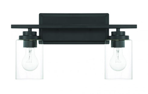 Craftmade Clark 2 Light Vanity in Flat Black Model: 20417FB2