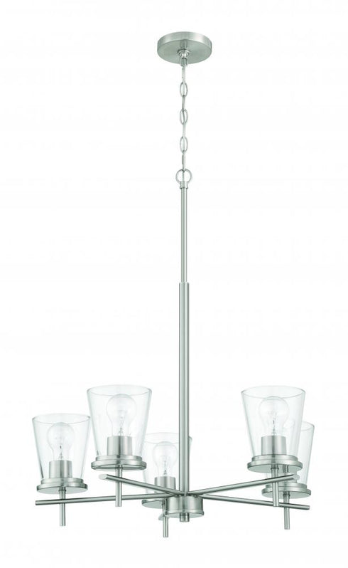 Craftmade Connell 5 Light Chandelier in Brushed Polished Nickel Model: 60425-BNK