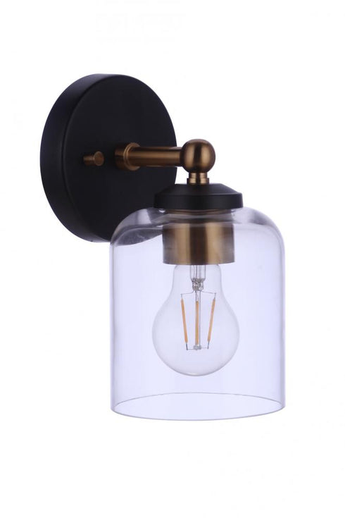 Craftmade Coppa 1 Light Wall Sconce in Flat Blac Satin Brass in Flat Black / Satin Brass Finish Model: 18705FBSB1