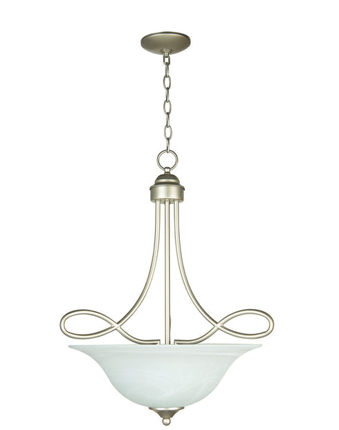Craftmade Cordova 3 Light Inverted Pendant in Satin Nickel Finish Model: 25023-SN