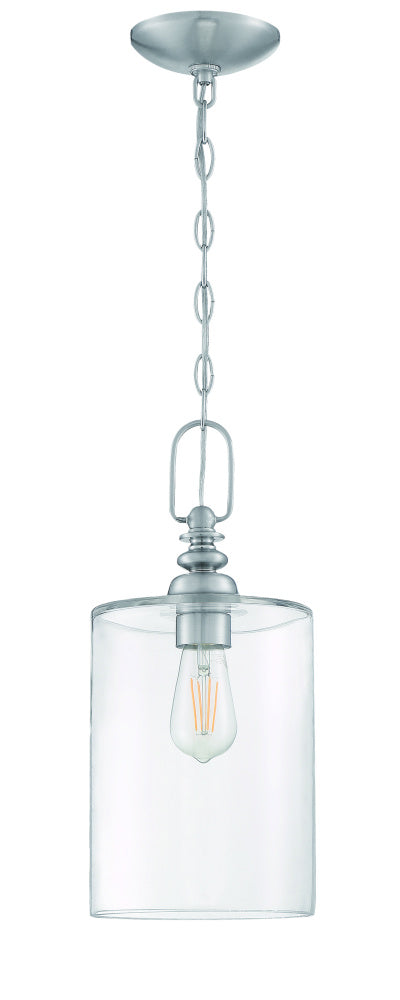 Craftmade Dardyn 1 Light Mini Pendant in Brushed Polished Nickel (Clear Glass) Model: 49891-BNK-C
