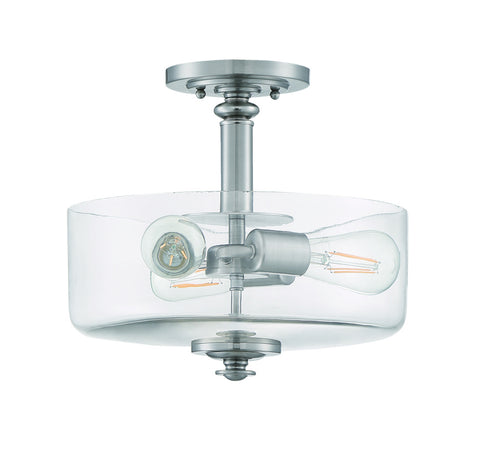 Craftmade Dardyn 3 Light Convertible Semi Flush in Brushed Polished Nickel (Clear Glass) Model: 49853-BNK-C
