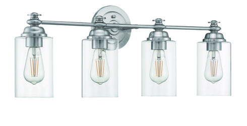 Craftmade Dardyn 4 Light Vanity in Brushed Polished Nickel (Clear Glass) Model: 49804-BNK-C