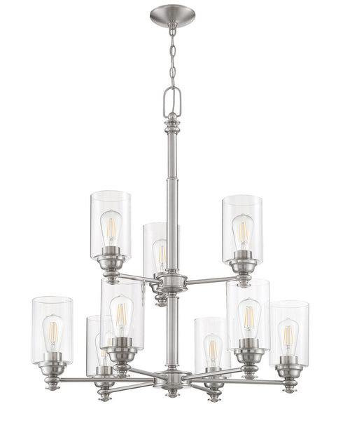 Craftmade Dardyn 9 Light Chandelier in Brushed Polished Nickel Finish Model: 49829-BNK-C