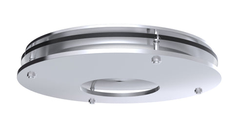 Craftmade Decorative Ventilation Trim Round BNK Frame with White Frosted Glass Lens in Brushed Polished Nickel Finish Model: XV1811-BNK
