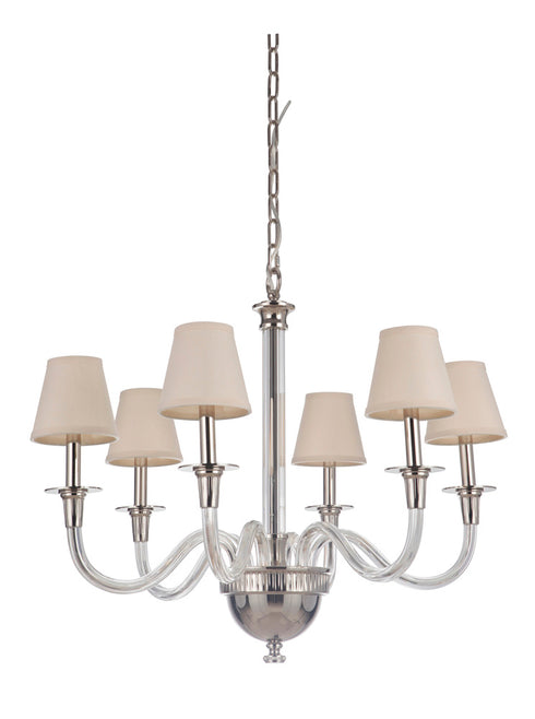 Craftmade Deran - Gallery 6 Light Chandelier in Polished Nickel Finish Model: 48026-PLN