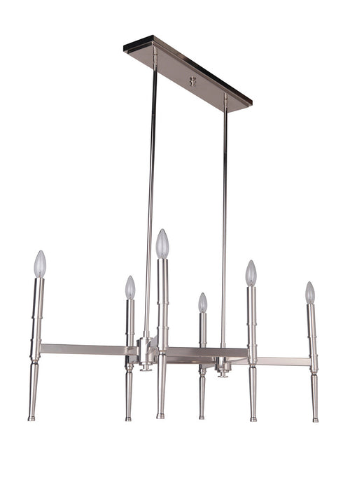 Craftmade Ella 6 Light Chandelier in Polished Nickel Finish Model: 44626-PLN
