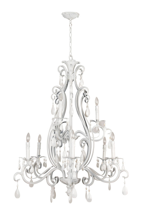 Craftmade Englewood 9 Light Chandelier in Gloss White Finish Model: 25629-GW