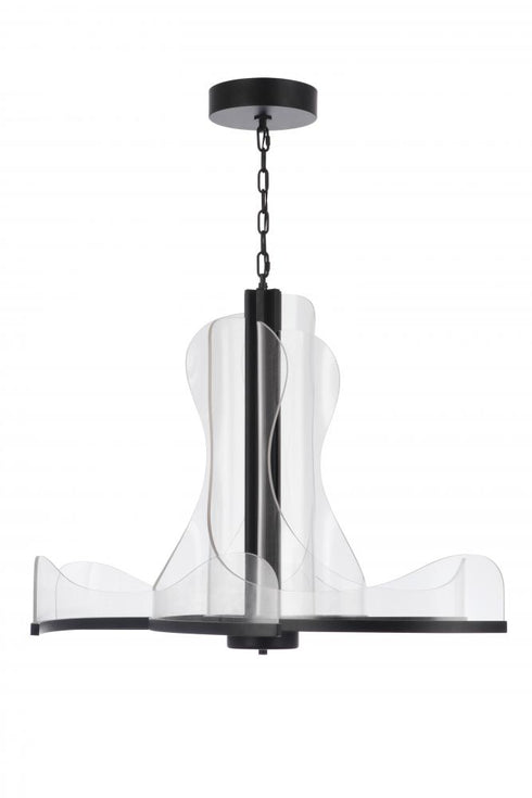 Craftmade Estrella 36 Inch 6 Arm LED Chandelier in Flat Black Model: 59626-FB-LED