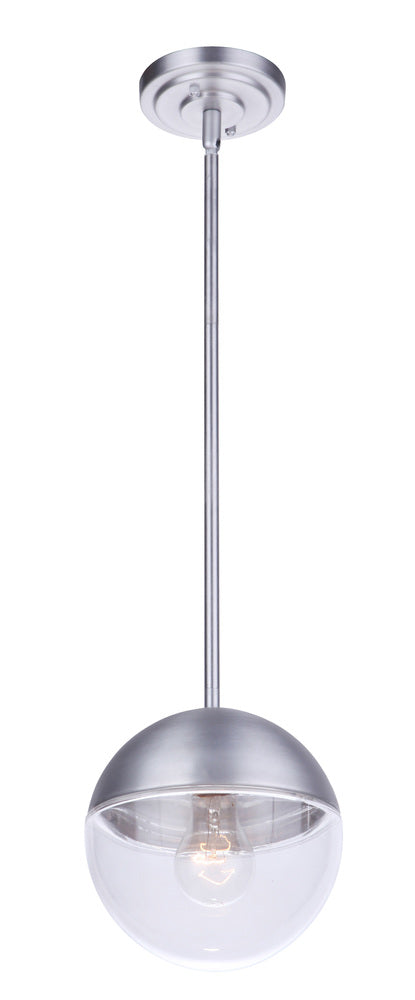 Craftmade Evie 1 Light Outdoor Pendant in Satin Aluminum Model: ZA3411-SA