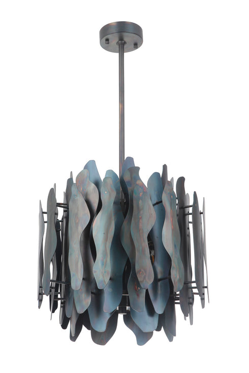 Craftmade Forjado 4 Light Pendant in Fired Steel Finish Model: 46295-FS