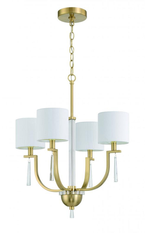 Craftmade Fortuna 4 Light Chandelier in Satin Brass Model: 58224-SB