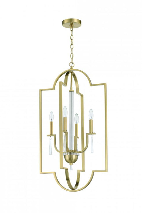 Craftmade Fortuna 4 Light Foyer in Satin Brass Model: 58234-SB