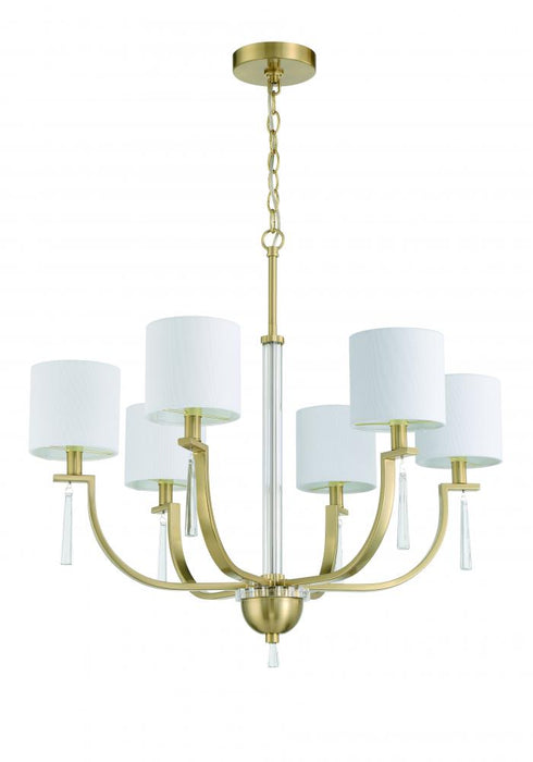 Craftmade Fortuna 6 Light Chandelier in Satin Brass Model: 58226-SB