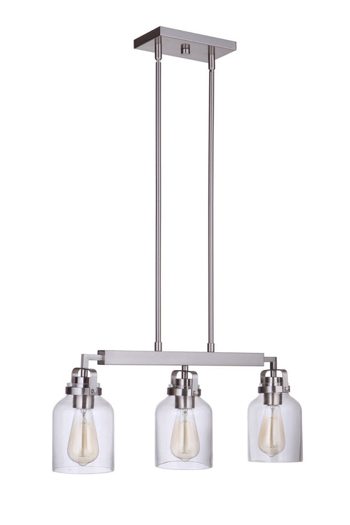 Craftmade Foxwood 3 Light Island in Brushed Polished Nickel Finish Model: 53673-BNK