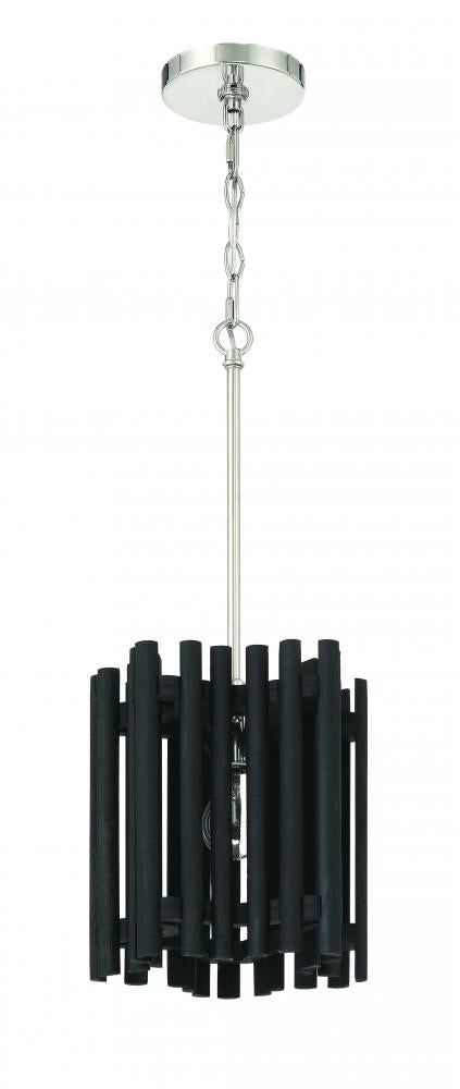 Craftmade Freeform 1 Light Pendant in Polished Nicke Black Walnut in Polished Nickel / Black Walnut Finish Model: 58491-PLNBWN