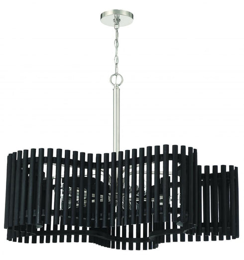 Craftmade Freeform 5 Light Large Chandelier in Polished Nicke Black Walnut in Polished Nickel / Black Walnut Finish Model: 58426-PLNBWN
