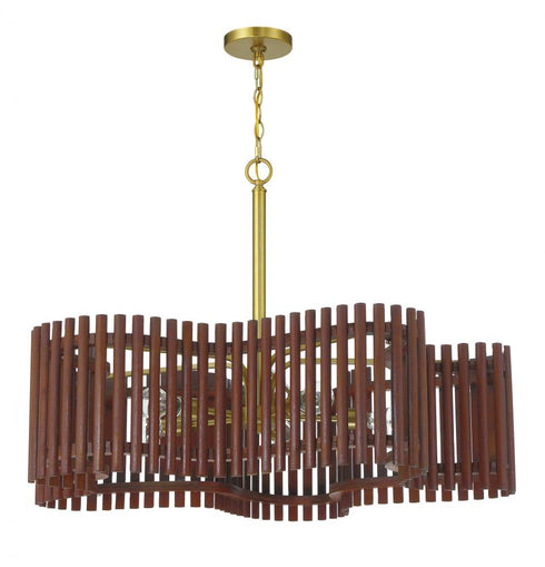 Craftmade Freeform 5 Light Large Chandelier in Polished Nicke Black Walnut in Polished Nickel / Black Walnut Finish Model: 58426-PLNBWN