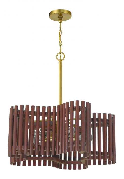 Craftmade Freeform 5 Light Medium Chandelier in Polished Nicke Black Walnut in Polished Nickel / Black Walnut Finish Model: 58425-PLNBWN