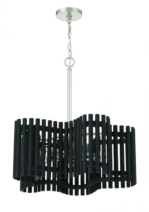Craftmade Freeform 5 Light Medium Chandelier in Polished Nicke Black Walnut in Polished Nickel / Black Walnut Finish Model: 58425-PLNBWN